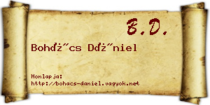 Bohács Dániel névjegykártya
